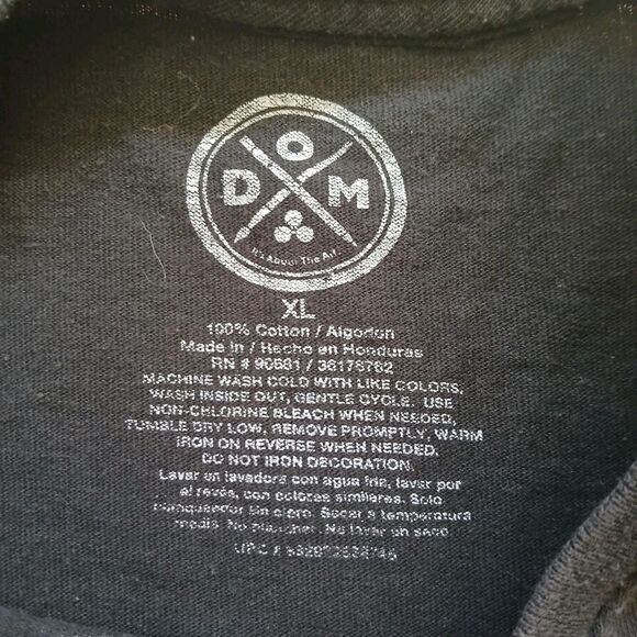 DOM Short Sleeve T-Shirt XL Black Let's Get Together & Feel Alright Graphic Tee - Picture 4 of 6